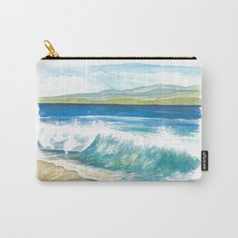 Beach Breaking Waves with Spray in the Bay Carry-All Pouch