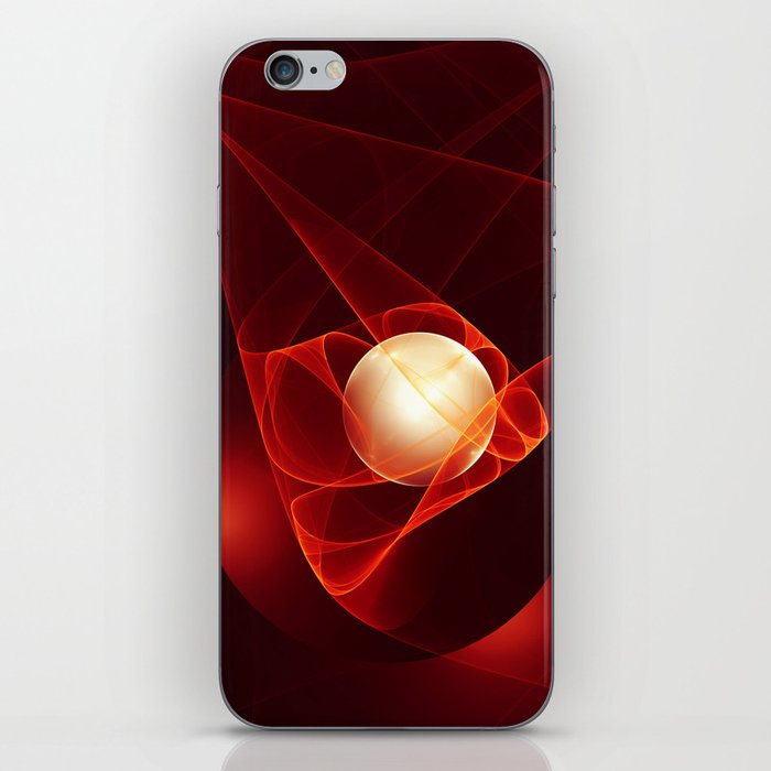 Protecting You, Modern Abstract Red Fractal Art iPhone Skin