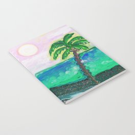 Tropical Ocean View with Egret Notebook