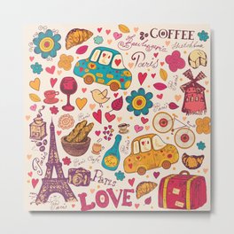 Paris je t'aime Metal Print | Voyage, Baguette, French, Cheese, Romance, Travel, Romanticism, Love, Romantic, Paris 