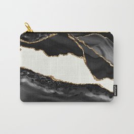 In the Mood Black and Gold Agate Carry-All Pouch