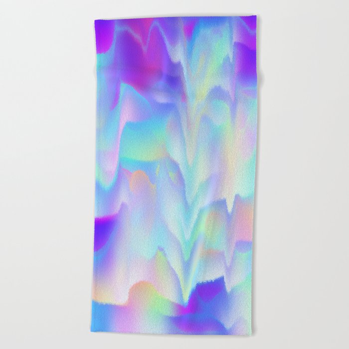 Abstract Aurora Borealis - Holographic Look Beach Towel