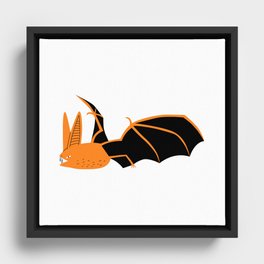 Scary halloween bat animal flying cartoon  Framed Canvas