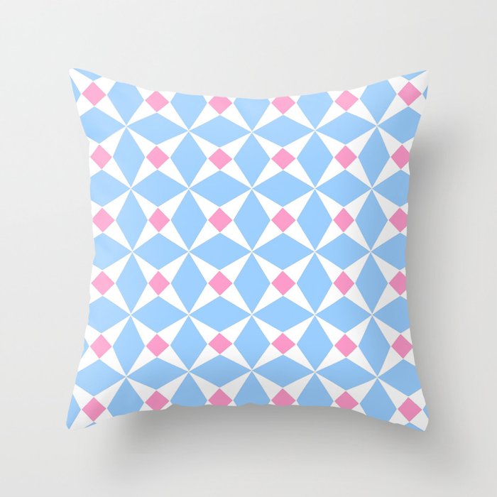 Symmetric patterns 131 pink and blue Throw Pillow