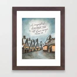 Hogsmeade - Magic Inside Us Framed Art Print