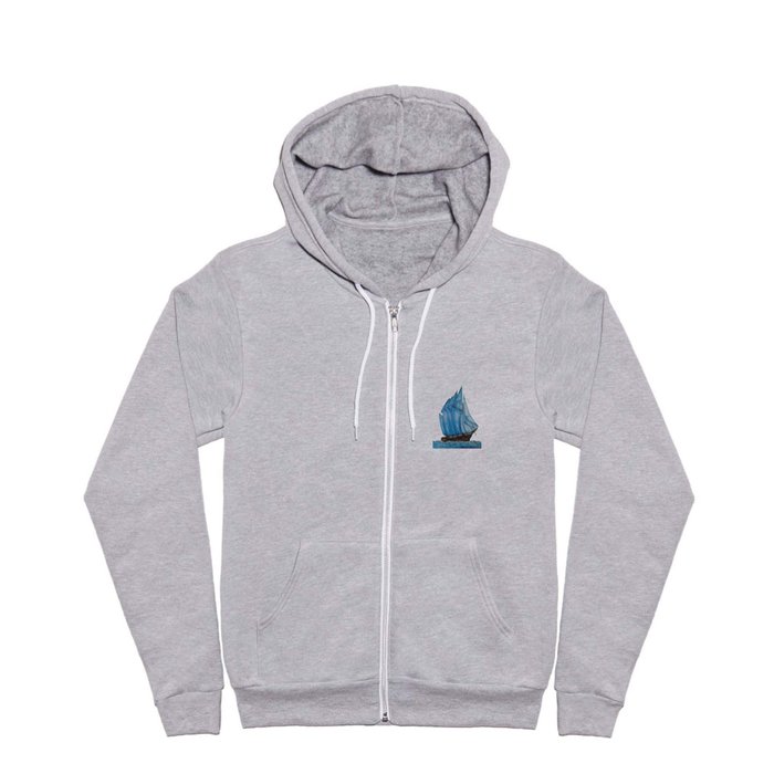 Black sea boat Full Zip Hoodie