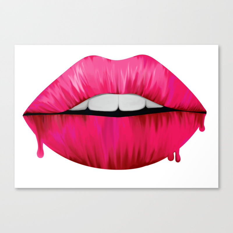 Painted Lips Canvas Print By Dmoavisual Society6