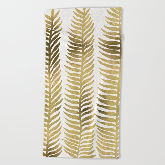 Golden Seaweed Beach Towel