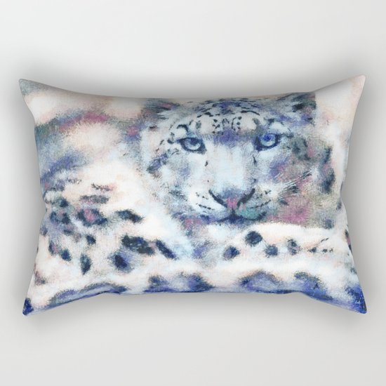 Snow Leopard Rectangular Pillow