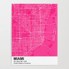 miami city map color Poster