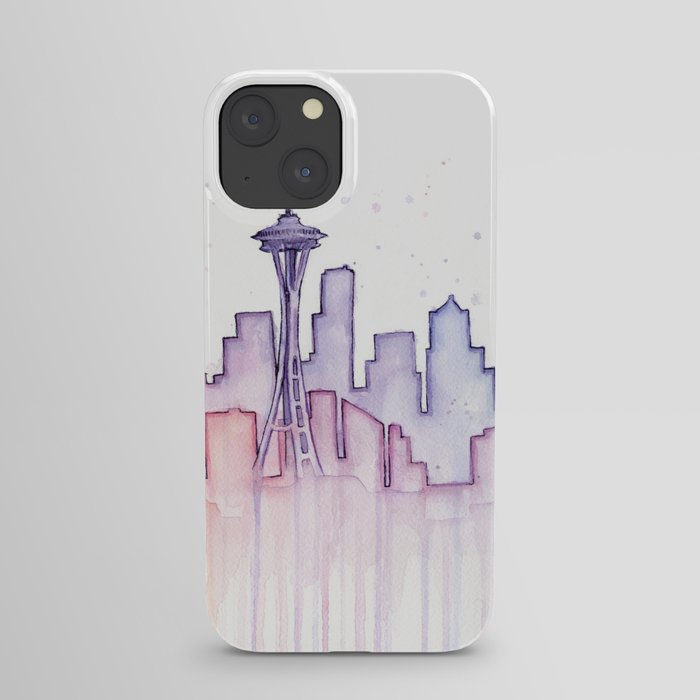 Seattle Skyline Watercolor iPhone Case