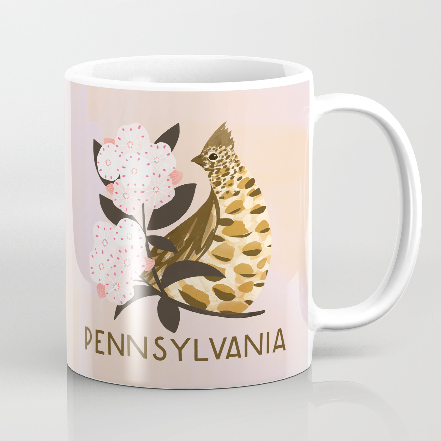 Pennsylvania State Bird And Flower Coffee Mug By Sferone Society6