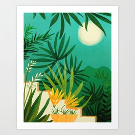 Exotic Garden Nightscape Tropics Art Print