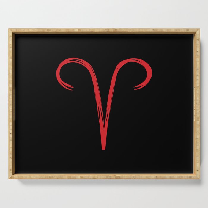 Aries The Ram Red & Black Serving Tray