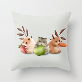 The Three Hamsketeers Throw Pillow