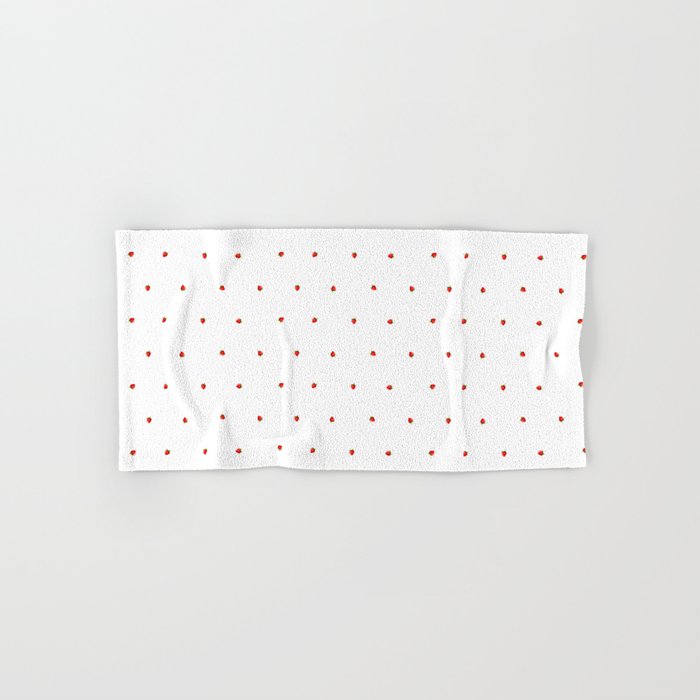 white little strawberry pattern Hand & Bath Towel
