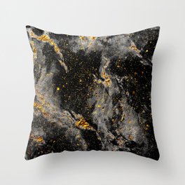 Galaxy (black gold) Throw Pillow