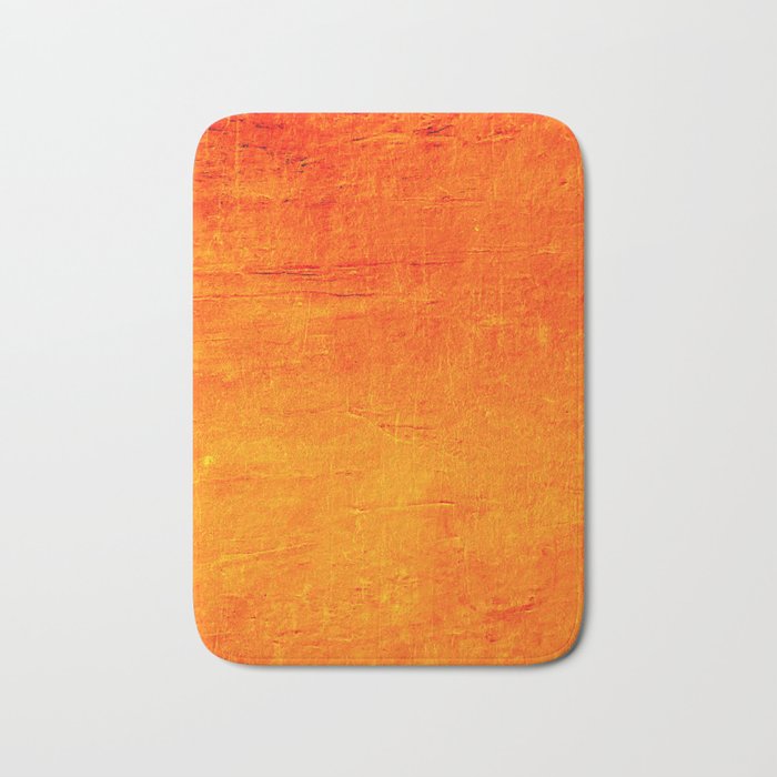 Orange Sunset Textured Acrylic Painting Badematte | Gemälde, Orange-tangerine, Home-decor, Textured-acrylic, Monochromatic, Minimal, Minimalistisch, Abstrakt, Acrylic-painting, Monderisim