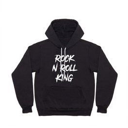 Rock and Roll King Typography White Hoody