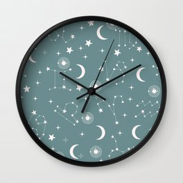 stars and constellations grey Wall Clock