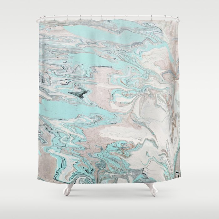 Marble Mint Shower Curtain By Melania, Mint Shower Curtain