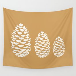 Pinecones (Autumn Yellow) Wall Tapestry