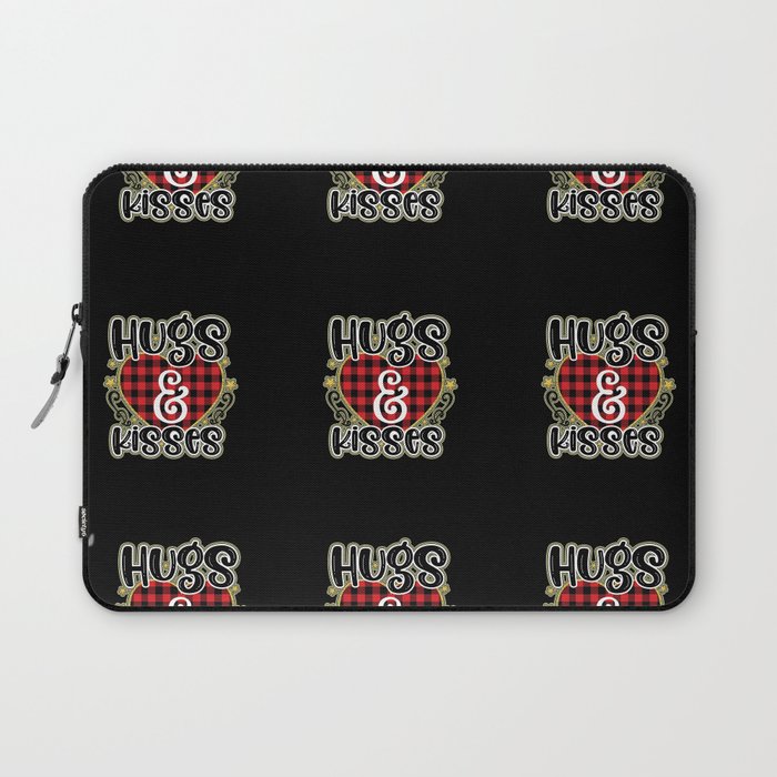 Hugs And Kisses Valentine's Day Heart Collection Laptop Sleeve