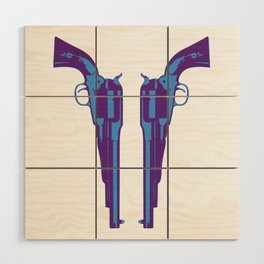 Neon Six Shooter (Wild West Revolver) Wood Wall Art
