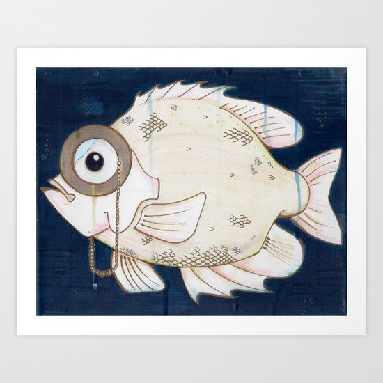 Monocle Fish Art Print