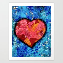 Love Heart Collage Art Print