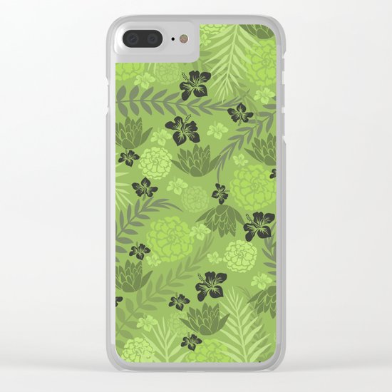 Greenery Floral Clear iPhone Case