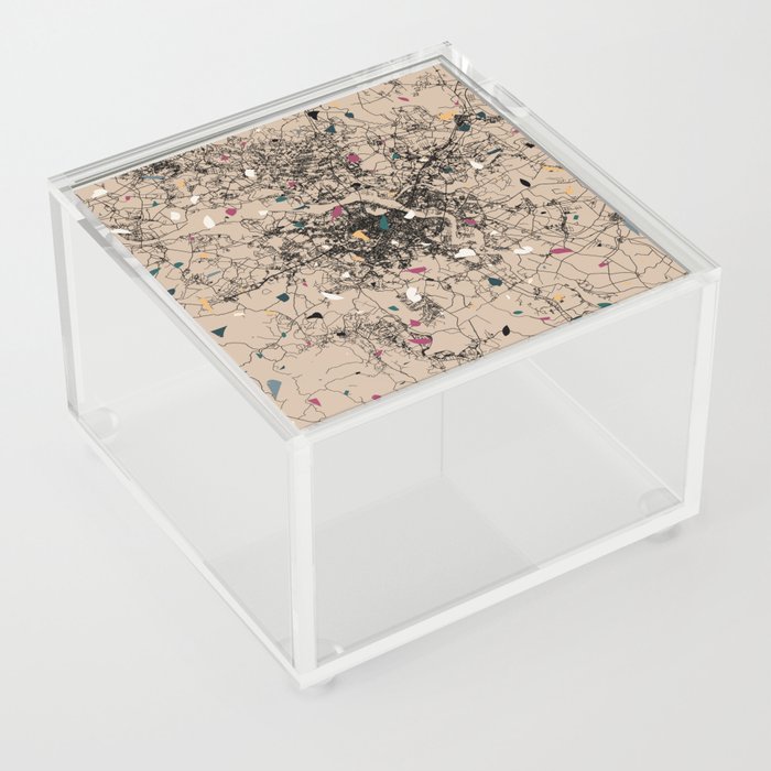 Hanoi, Vietnam - Artistic City Map - Terrazzo Acrylic Box
