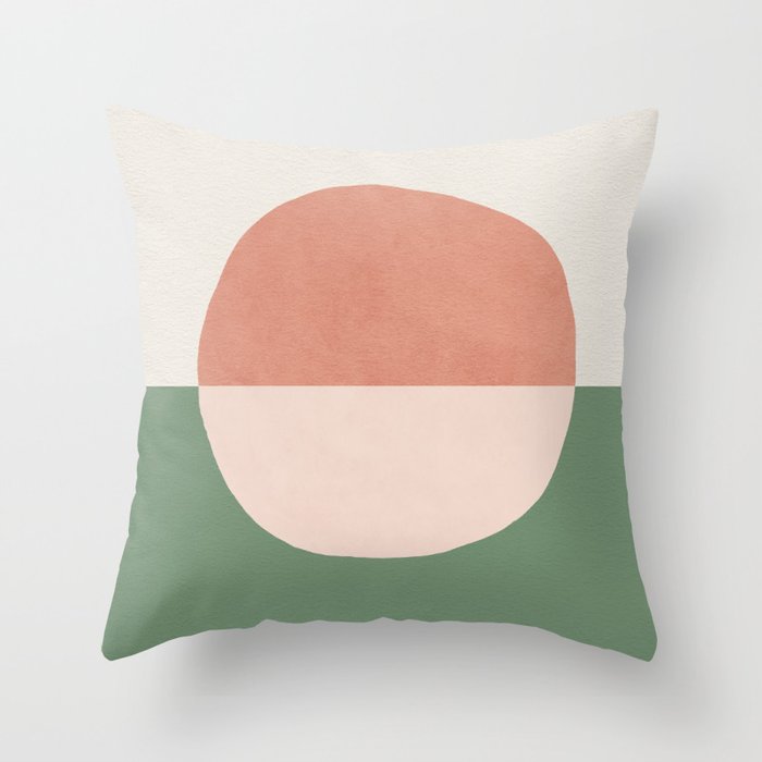 Horizon Abstract - Pink Throw Pillow