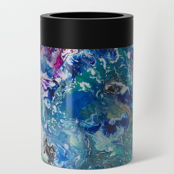 Acrylic Pour Colorful Abstract  Can Cooler
