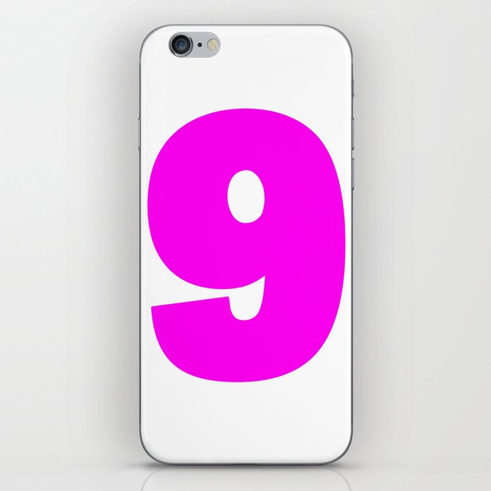 9 (Magenta & White Number) iPhone Skin