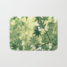 Green Japanese Maple Bath Mat | Zen, Film, Digitalmanipulation, Green, Leaves, Photo, Nature, Leafsilhouette, Mapleleaf, Layers 