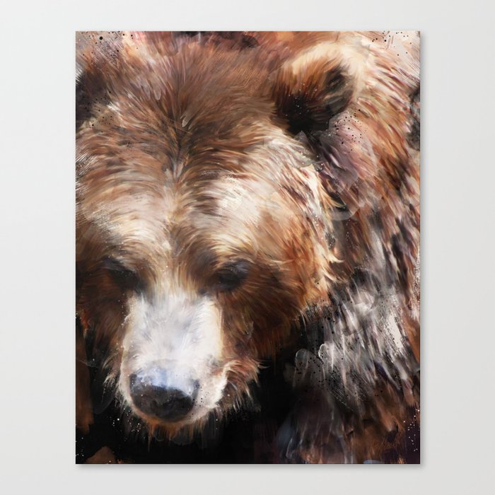 Bear Gold Canvas Print By Amyhamilton Society6