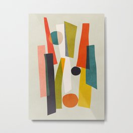 Sticks and Stones Metal Print | Vintage, Curated, Expressionism, Colorful, Retro, Illustration, Other, Minimalism, Contemporary, Cubism 