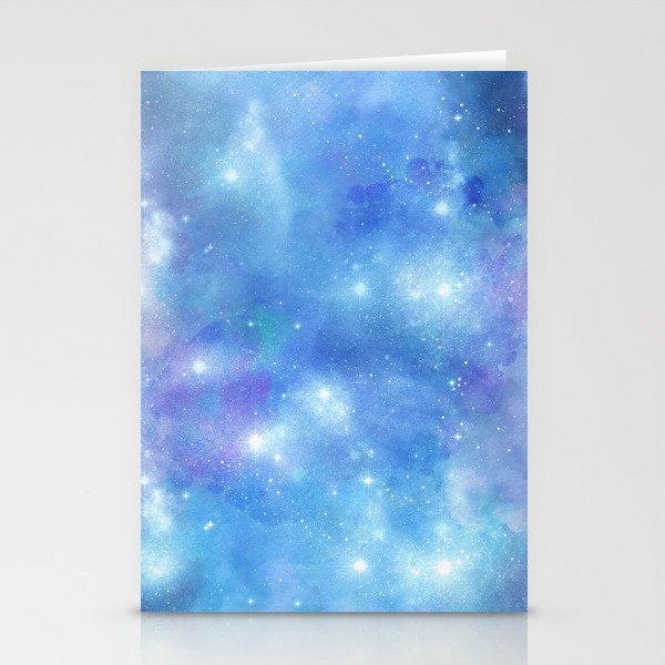 Blue Nebula Painting Stationery Cards