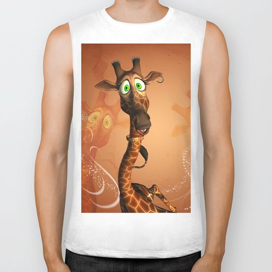 Funny giraffe Biker Tank