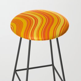 Wavy Lines 70s Inspired | Orange and Yellow Bar Stool
