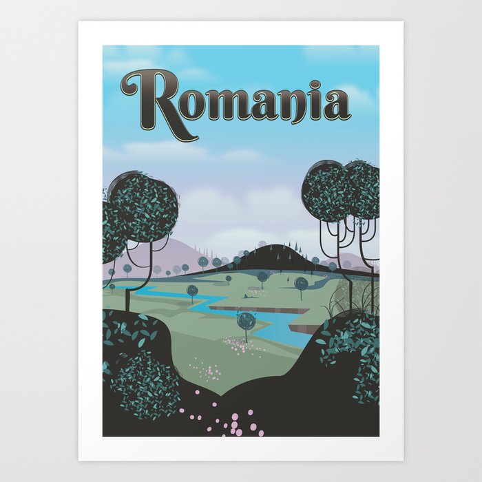 Romania Vintage Style Travel Poster Art Print By Nicholasgreen Society6