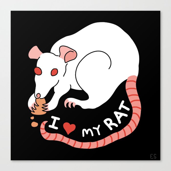 I Love My Rat Canvas Print