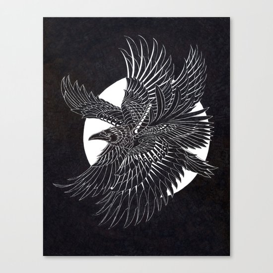 Moonlight Raven Canvas Print