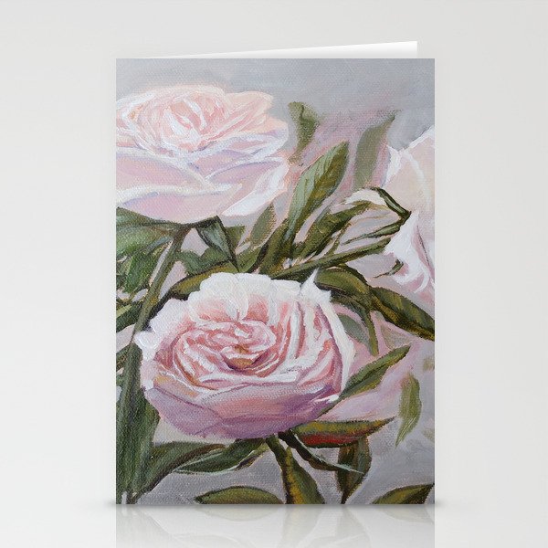 Misty Morning Roses Stationery Cards
