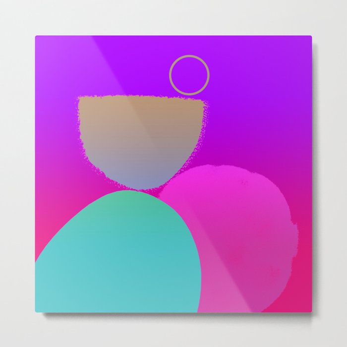 Colorful 80s Arches and Circles Balance Metal Print