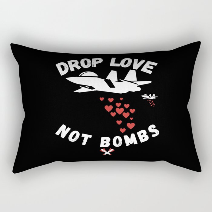 Airplane Drop Love Not Bombs Rectangular Pillow
