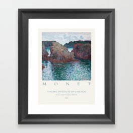 Claude Monet Rocks Port Goulphar 1886 Art Exhibition Framed Art Print