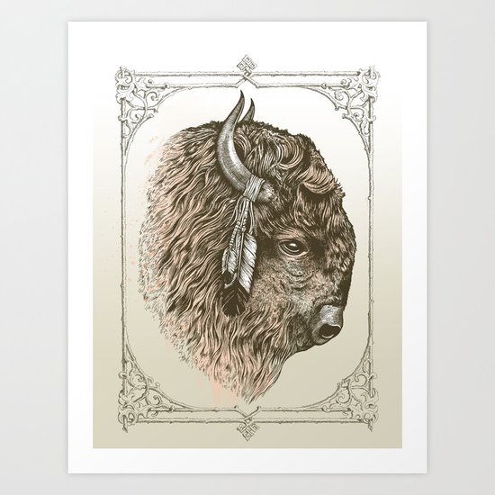 Buffalo Portrait Art Print
