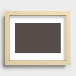 Dark Gray Brown Solid Color Pantone Mulch 19-0910 TCX Shades of Black Hues Recessed Framed Print